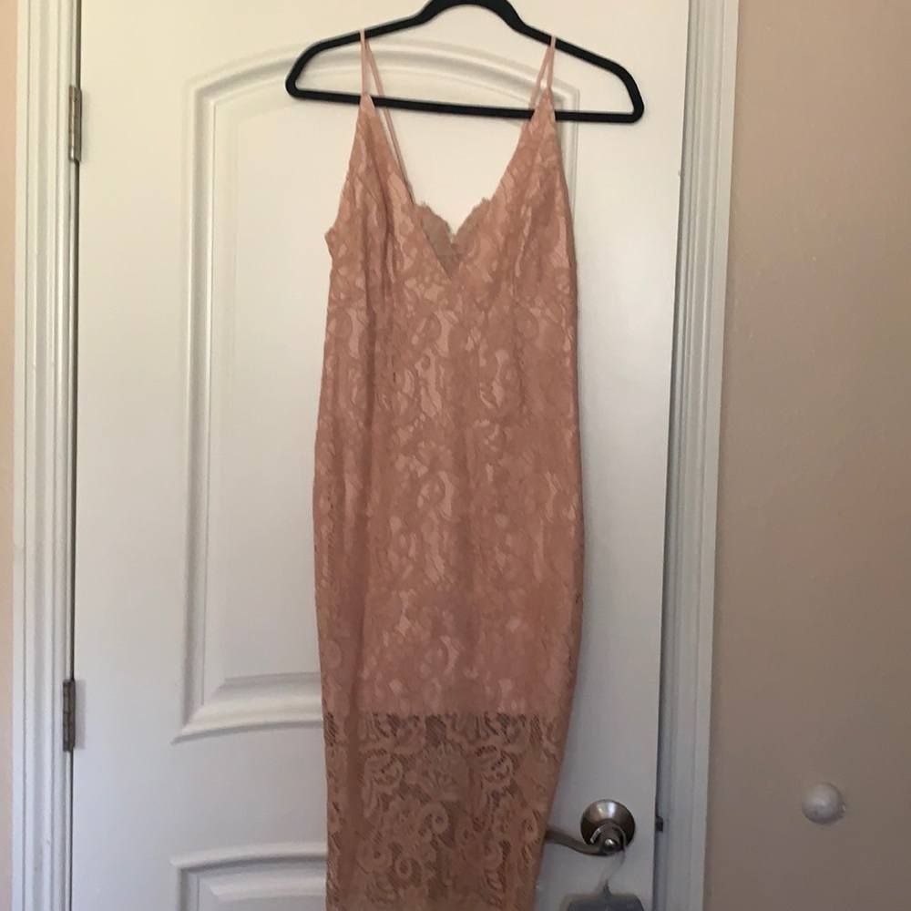 Bardot new nude lace dress Autumn wedding guest dress